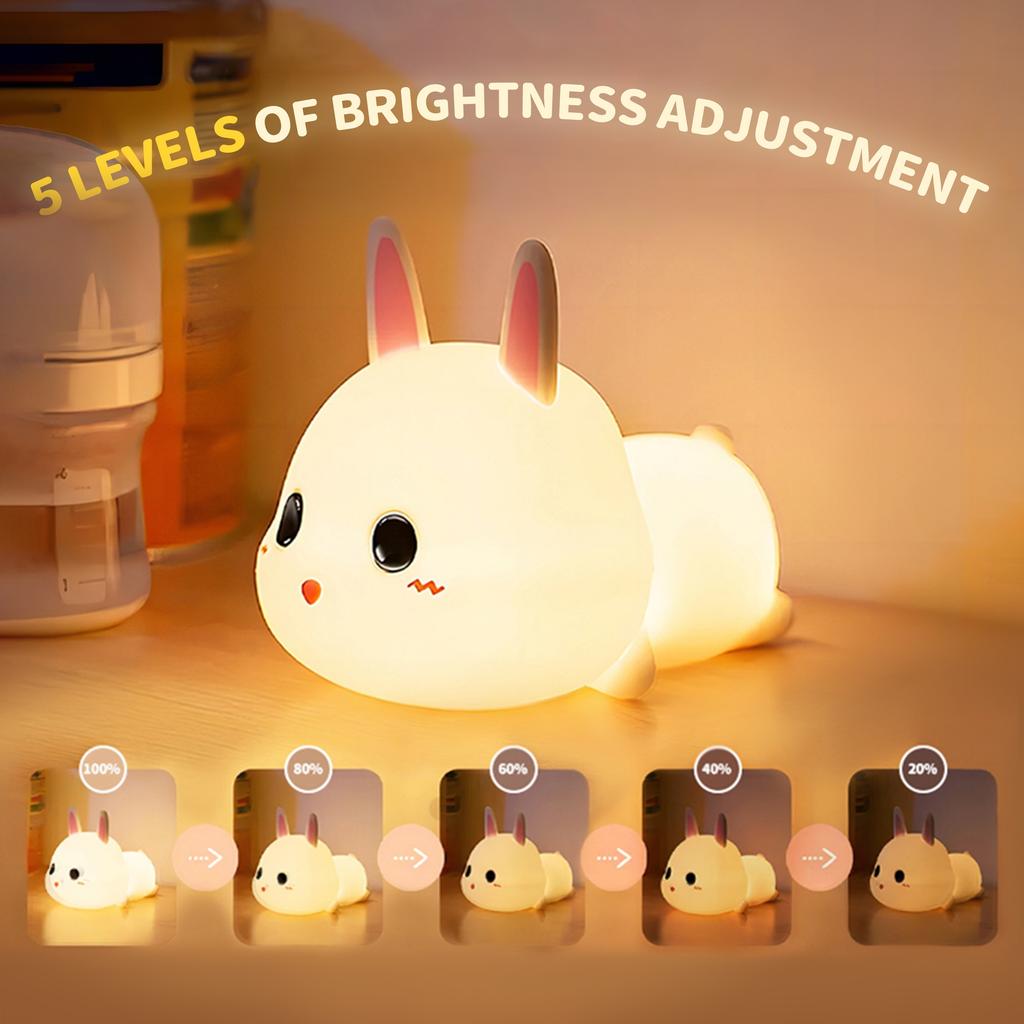 Xiaomi Cute Rabbit Silicone Nightlight Children's Room Decoration with Cartoon Animal Lamp for Boys and Girls Birthday Gift