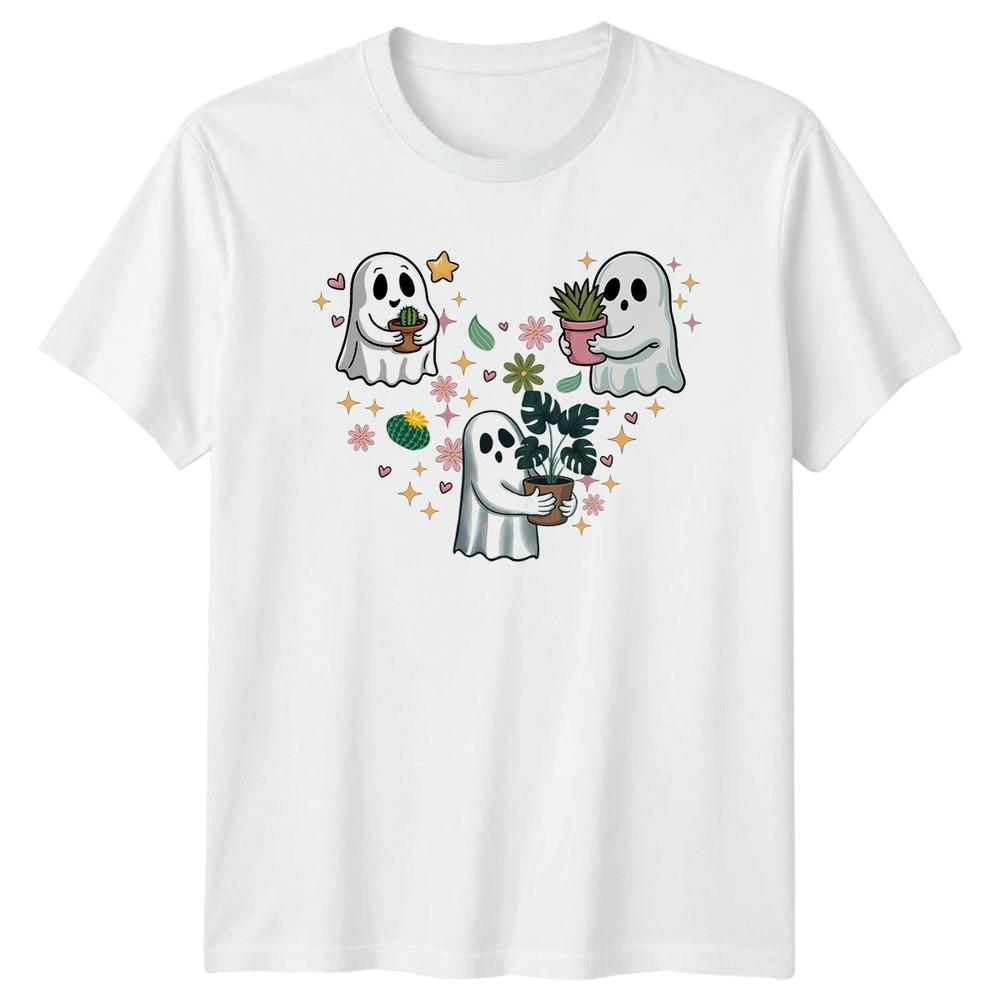 Cute Ghost Plant Lover Unisexs TShirt Houseplant Gardening Halloween S