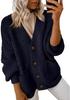 Women's 2024 Casual Chunky Knit Open-Front Cardigan Sweater