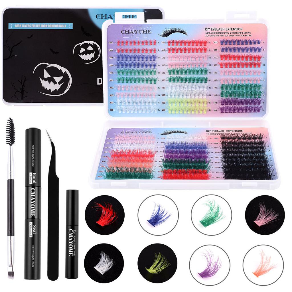 Color False Eyelash Extension Set, Multiple Hairs, Diy Halloween Eyelashes Alone