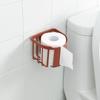 Wall Mount Paper Holder ABS Punch Free Smooth Toilet Tissue Box for Bathroom Kitchen WashroomRed
