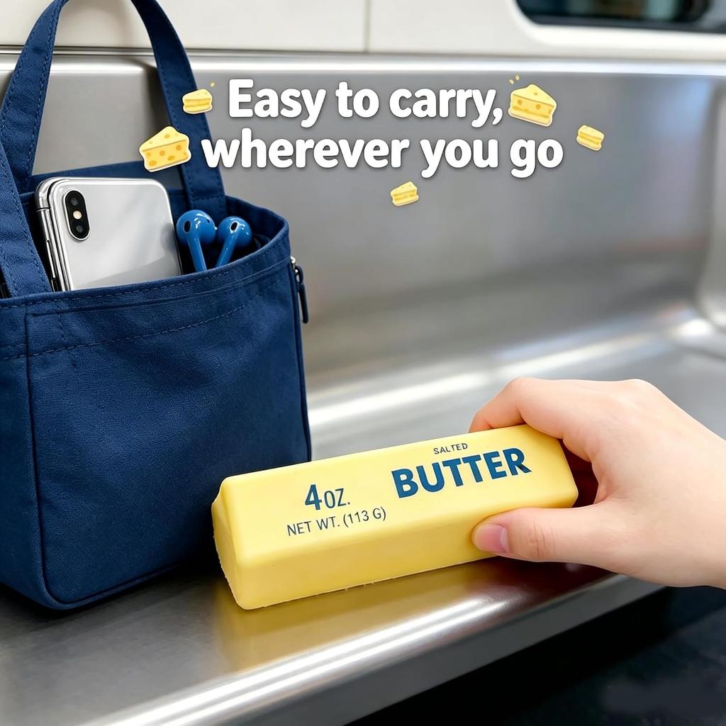Butter Squishy Toy, Squishy Butter Stick, Butter Stress Toy, Squeeze Butter Squishy - Slow Rising Party Favor Stress Relief Gift for Kids 4-8 8-12
