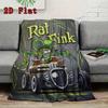 Rat Fink 2D Flat Pattern Flannel Blanket High quality All Seasons Warmth and Comfort Perfect for Christmas Gifts.