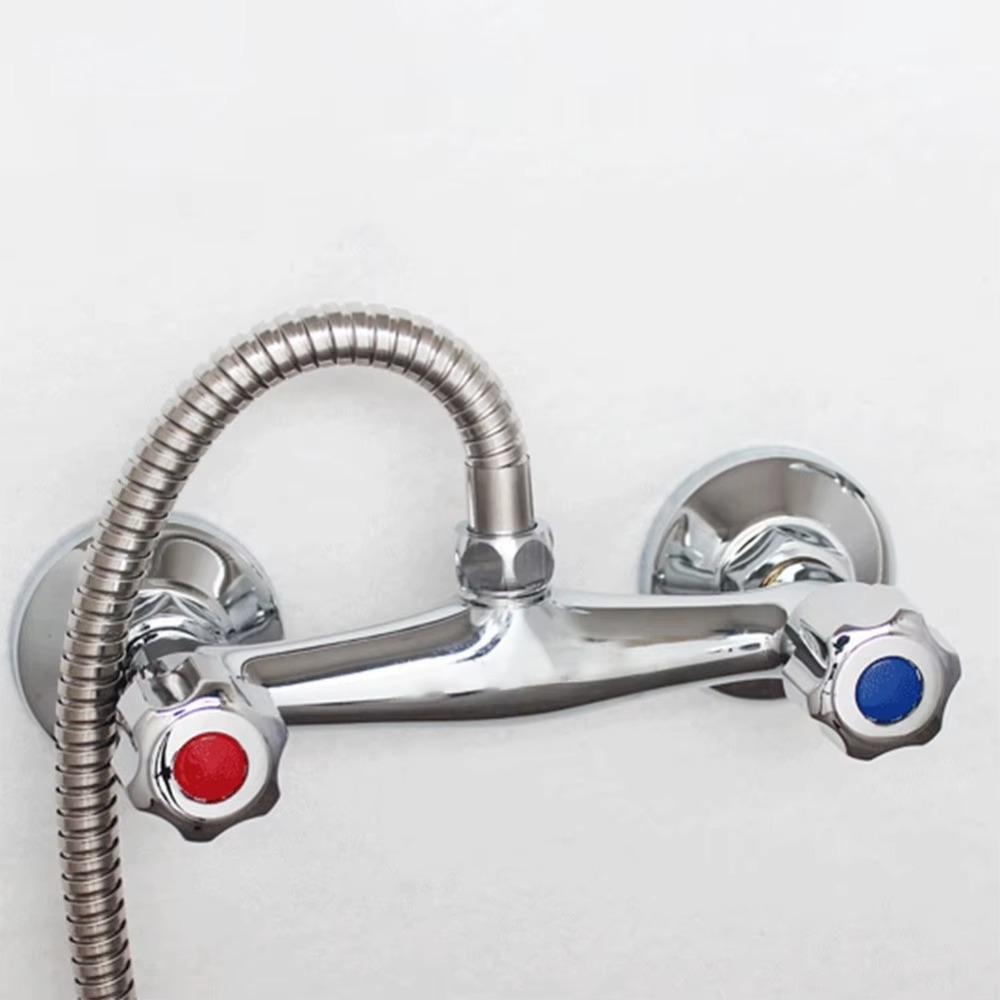 Hot and Cold Out Water Inlet Valve Metal Double Shower Faucet Valve Modern Diverter Valve