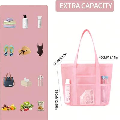 Universal Portable Storage Bag Outdoor Fitness Shopping Package Handheld Beach Mesh Shower Swimming