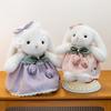 Plush Rabbit Toy With Dress And Bow Decoration For Girls And Kids Snuggle Pillow
