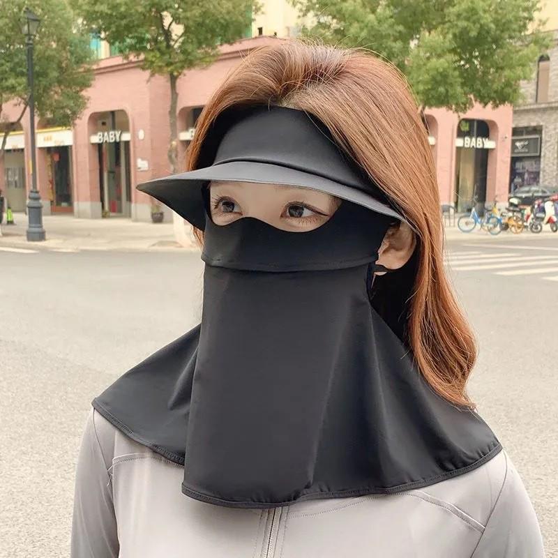 Women’s Anti-UV Breathable Ice Silk Face Mask - Sunshade and Eye Corner Protector 3D Hat