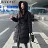 BITCED Women's Down-Filled Cotton Coat - Autumn/Winter Mid-Length, Elegant and Tailored, Knee-Length, Thickened Outerwear