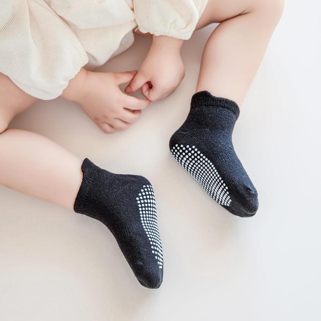 12 pairs of cute antibacterial non-slip infant cotton socks M size