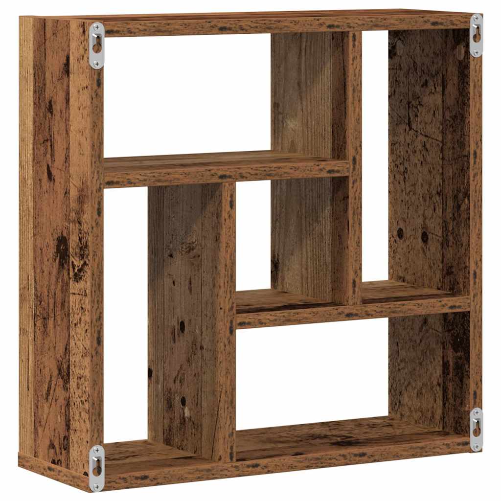 Wall Shelf Vintage Wood Look 45 X 16 X 45 Cm Engineered Wood