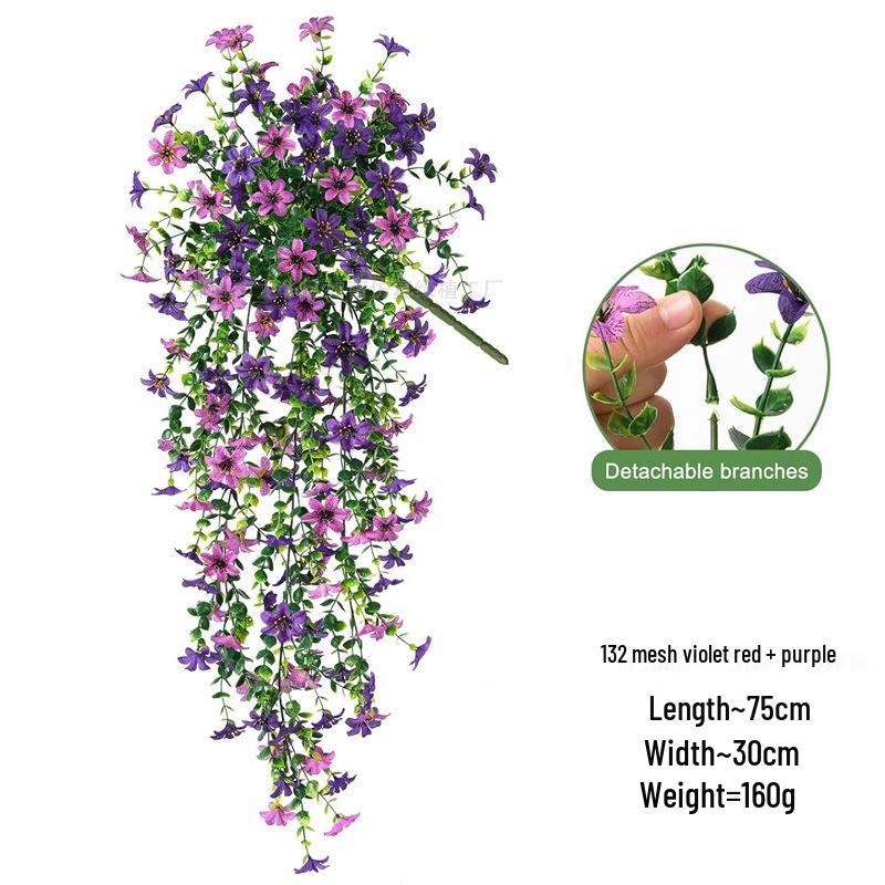 Ghirlandă Artificială de Eucalipt Violet pentru Agățat pe Perete, Decorațiune pentru Casă și Grădină