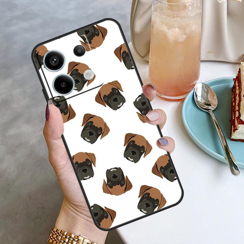 Boxer Dog Case For Xiaomi Redmi Note 13 8 9 10 11 12 Pro 12S 11S 10S 9S Redmi 13C 9C 10C 12C Cover