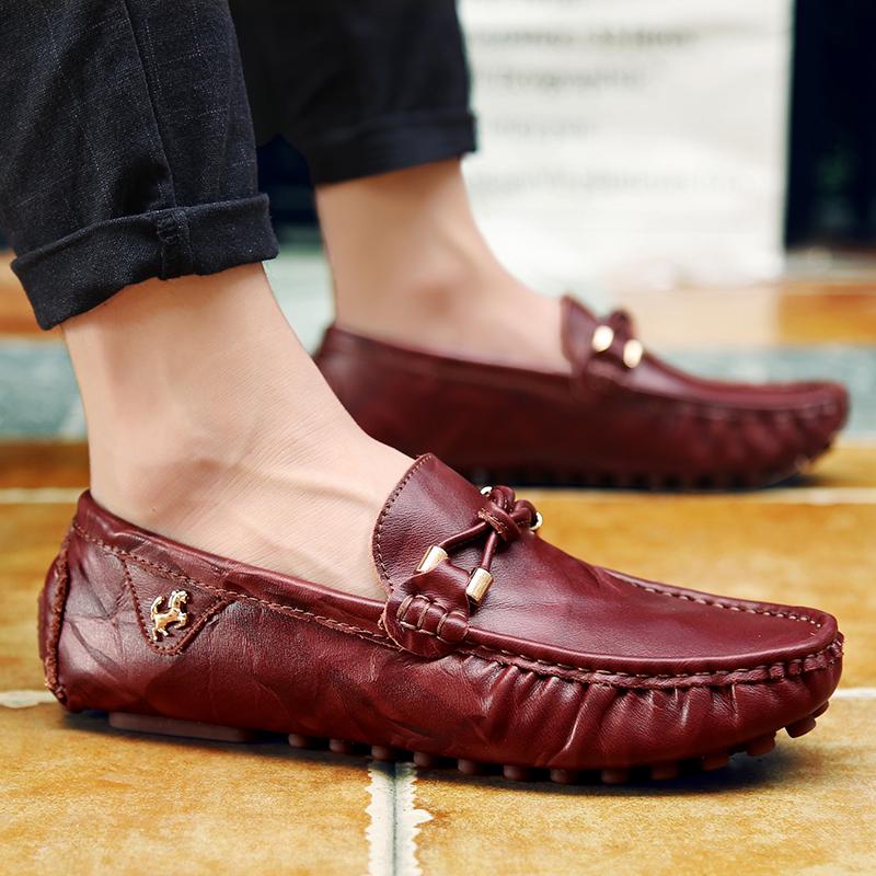 Fashion British Style Fashionable Red High-end Banquet Dress Shoes Men's Commuting Driving Work Loafer for Men's Anti Slip Shoes