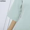 VONDA 2PCS Women 3/4 Sleeve Blouse and Pants Casual Elegant Two Piece Suit Sets