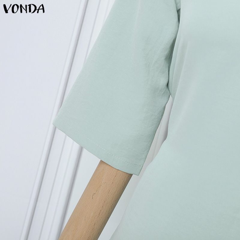 VONDA 2PCS Women 3/4 Sleeve Blouse and Pants Casual Elegant Two Piece Suit Sets