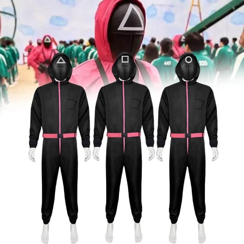 Squid Game Black Jumpsuit Cosplay Costume For Halloween Game Stage Performance