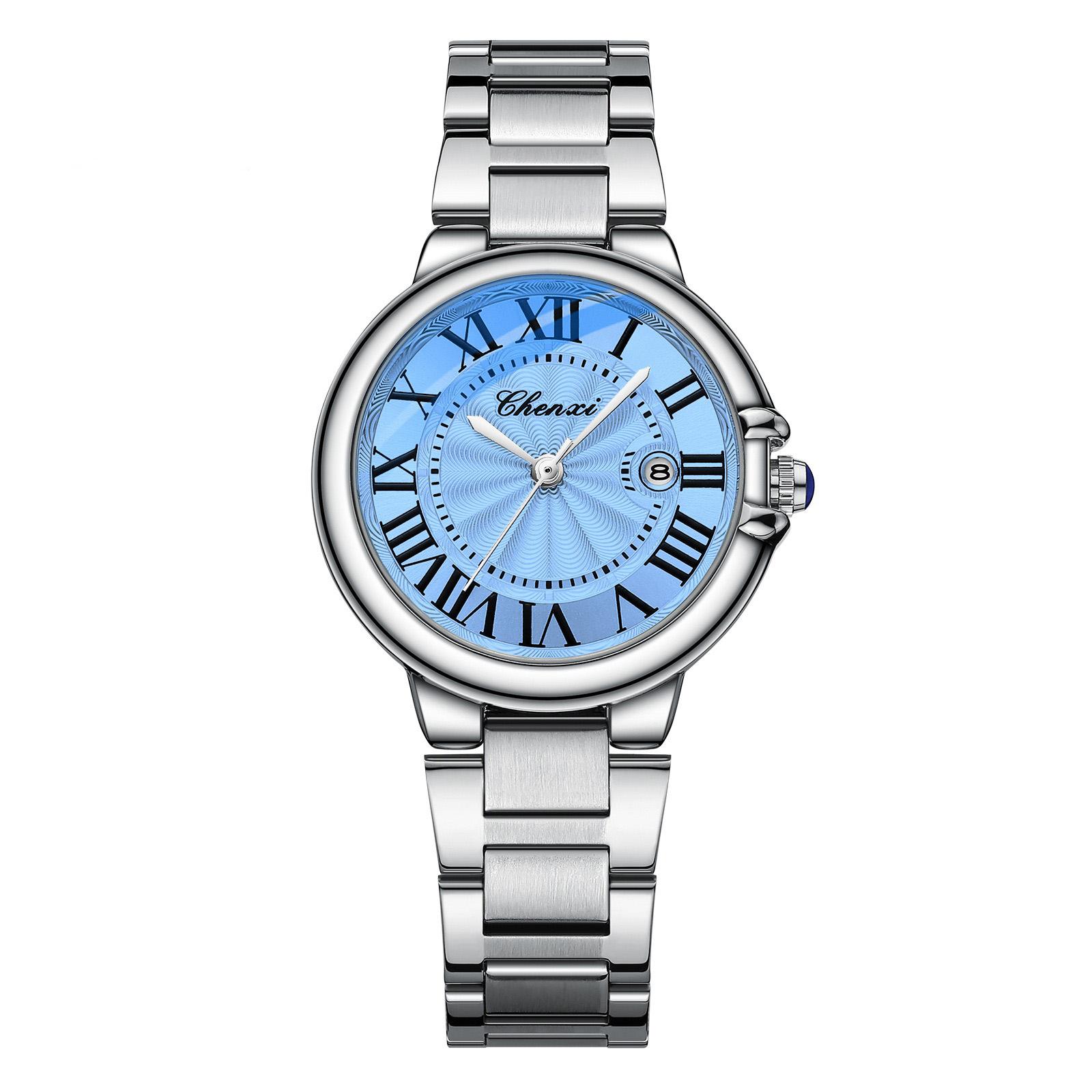 

Классические мужские часы из серебра, нержавеющей стали, календарем, римскими цифрами, кварцевые наручные часы для мужчин, роскошный лучший бренд, подарок для мужчин