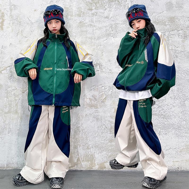 Kids' Trendy Hip Hop Street Dance Performance Costume Set