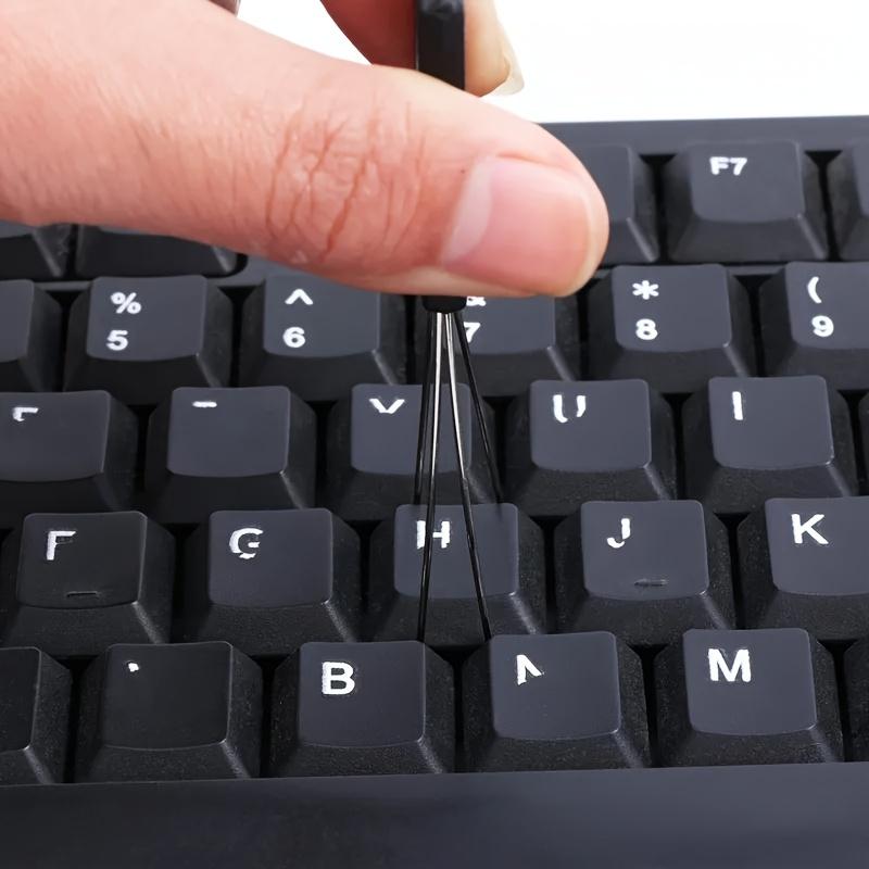4pcs Universal Keyboard Cleaning Kit, Plastic Keycap Remover Shaft Cleaner Button Extractor NoBattery Operated Maintenance Tools