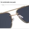 Metal Double-Bridge Square Sunglasses Unisex Versatile Aviator Outdoor UV Protection Glasses Classic Trendy Travel Eyewear