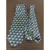 Used VERSACE tie navy yellow all-over pattern check pattern business regular tie