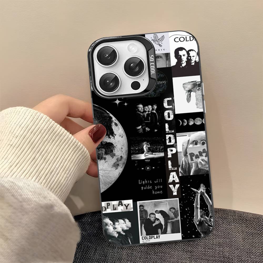 Pop Rock Band C-Coldplay Phone Case Color Silver Shell For IPhone 17 16 15 14 13 12 11 Pro Max Plus