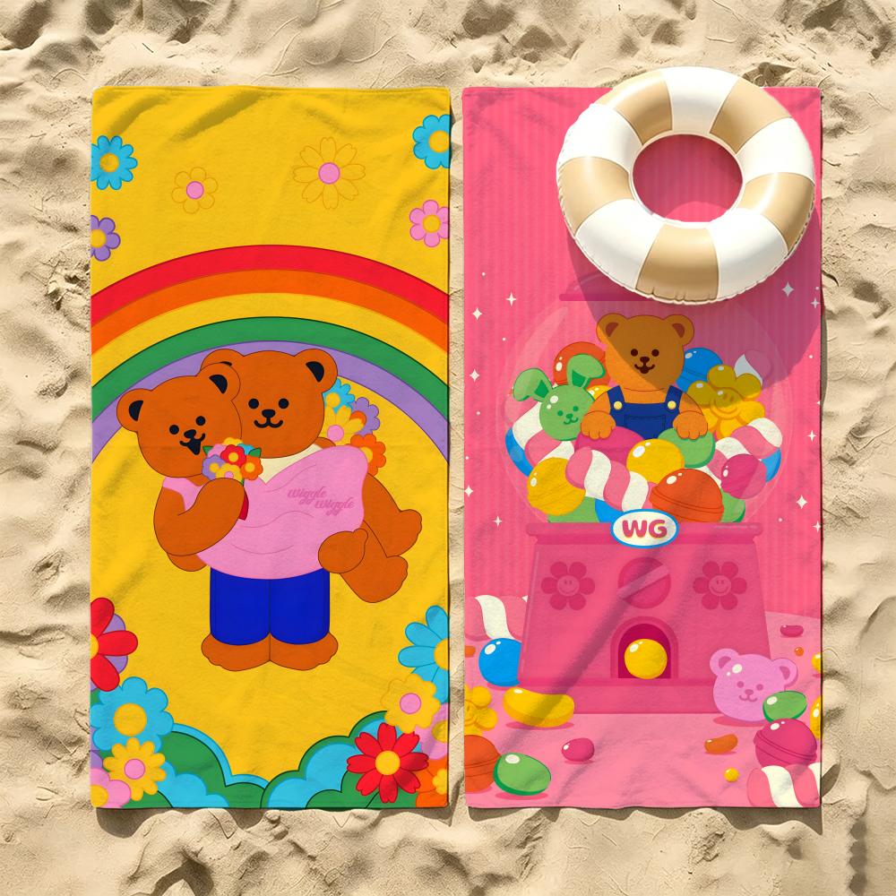 Cartoon Wiggle Cartoon Towel Microfiber Beach Towel Quick Dry Absorbent Soft for Swimming Yoga Resort Travel Camping