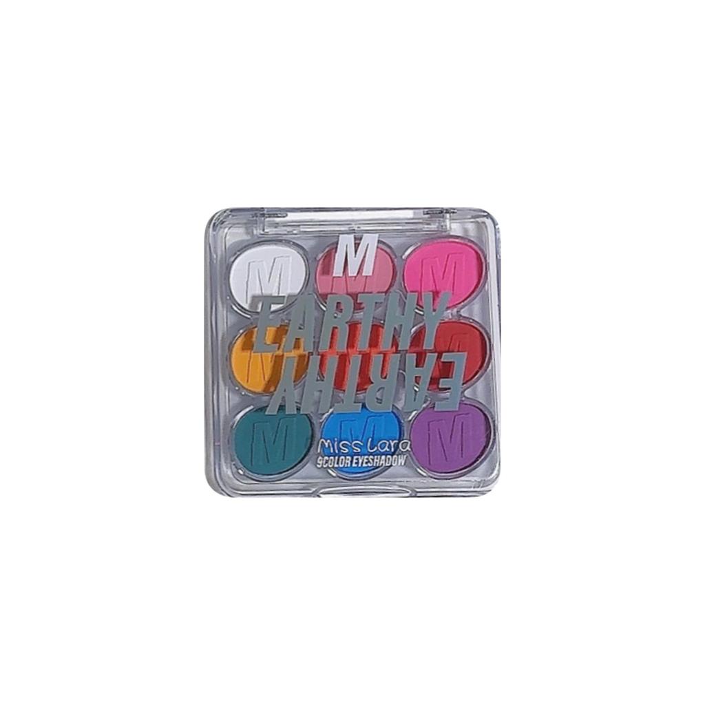 Miss Lara Shimmer Nine-Color Eyeshadow Palette: Blue, Green, Purple Glitter for European & American Stage Makeup