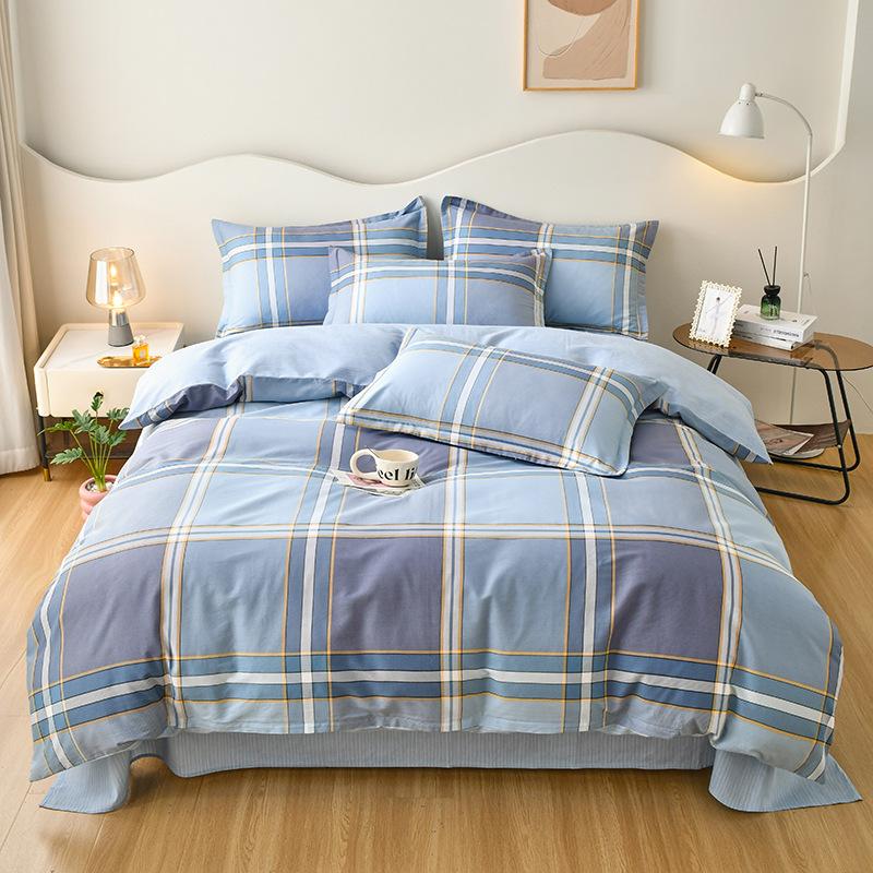 Μικρό Φρέσκο Βαμβακερό Καθαρό Βαμβάκι τεσσάρων τεμαχίων κοιτώνα Παπλωματοθήκη τριών τεμαχίων