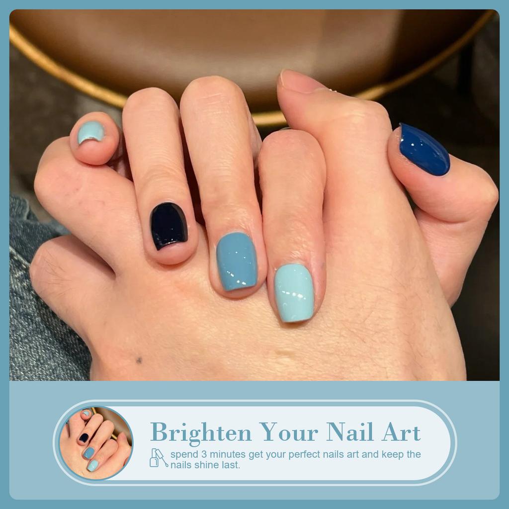 Blue Gel Nail Polish Set of 6 Colors Ocean Rock Tones Trending shades for Manicure Soak Off UV Gel