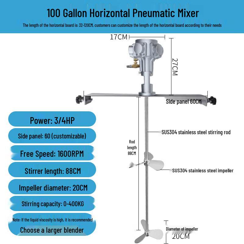 Stainless Steel Pneumatic Lifting Mixer
