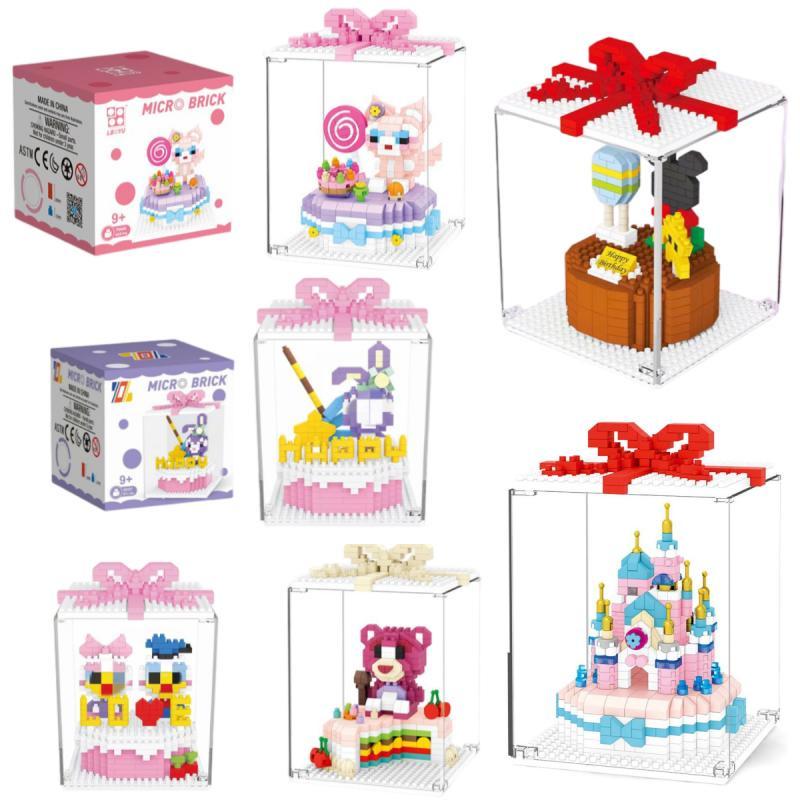 Lbyu Cute Birthday Cake Mini Building Blocks Toy For Girls