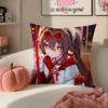 Game Genshin Hu Tao Cushion Cover Pillowcase Short Plush Invisible zipper Room Sofa Cushion Cover