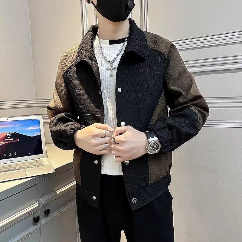 Spring Autumn Fashion Trends Advanced Handsome Colored Polo Coat Jacket Casual and Versatile Design Men's Jacket