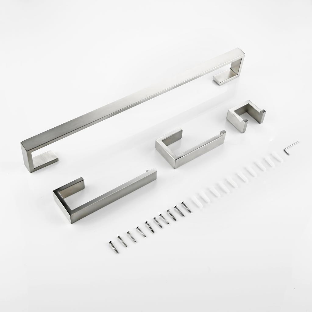 Bathroom Accessories Set Toilet Roll Paper Towel Holder Hook Bar Stainless Steel Bedroom Wall Mounted Kitchen Bath Hardware Kit