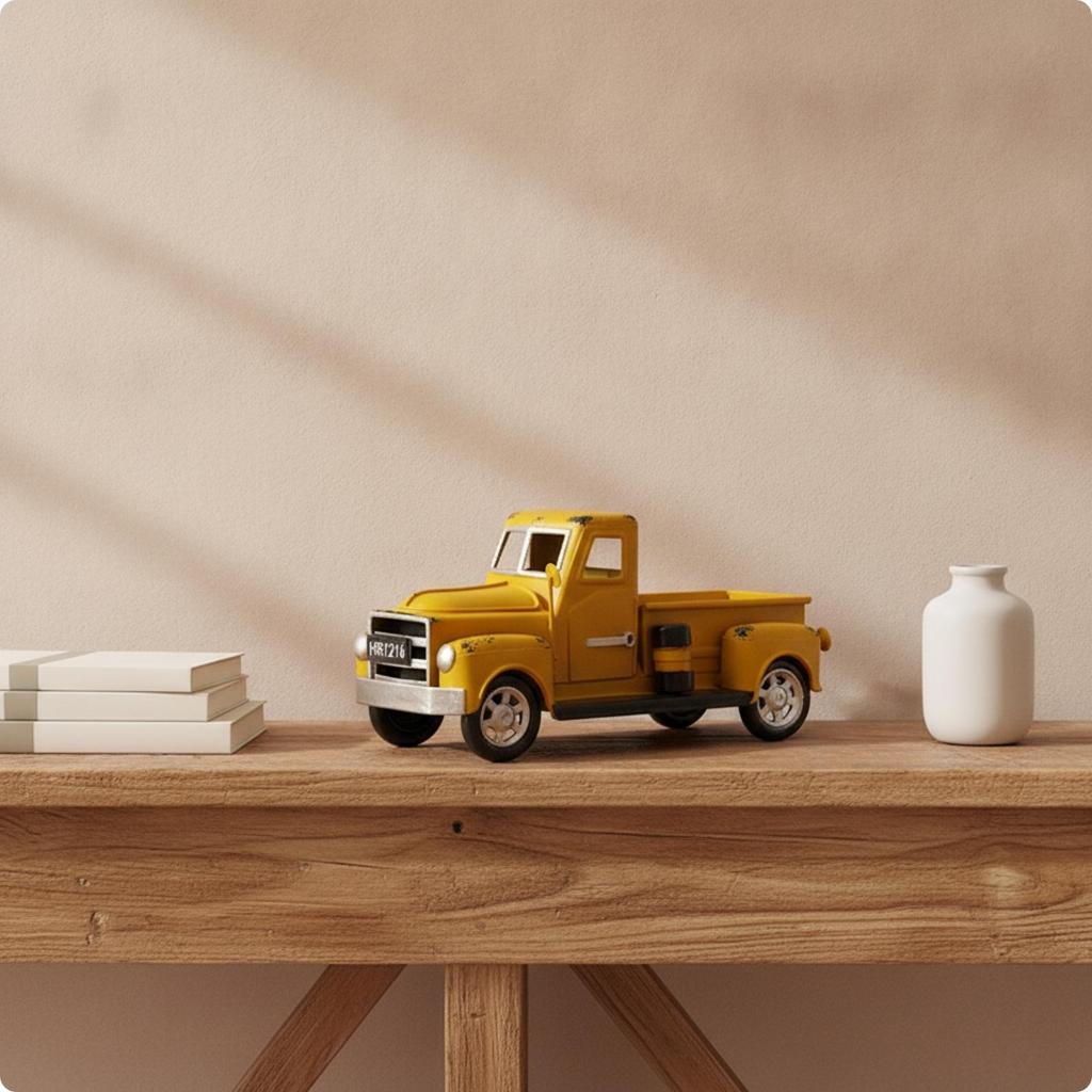 Pickup Truck Ornament Distressed Decoration Tabletop for Shelf, Desk, Decorators