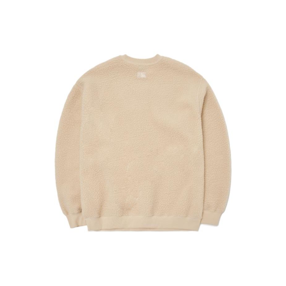 MLB FW22 Heart Print Letter Round Neck Long Sleeve Sweatshirt Couple Style Men sweatshirt Khaki 3AMTH0426-43BGL