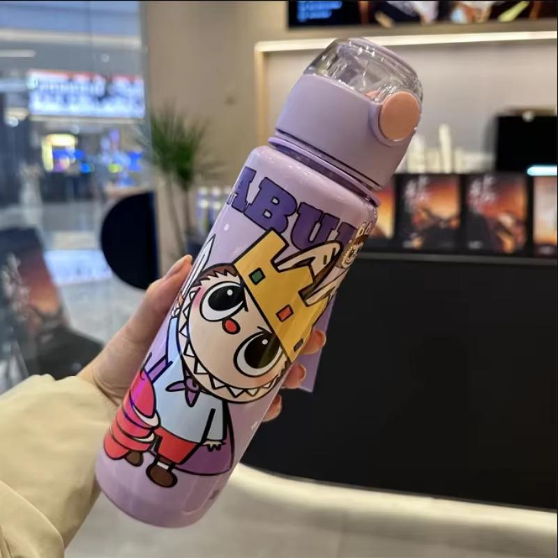 BPA-Free Visually Appealing Cartoon Water Bottle with Straw - Leak-Proof, Portable for Outdoor Sports, Fitness, Travel