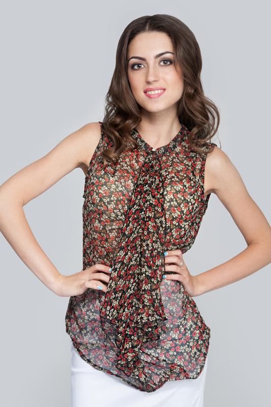 

Блуза-майка вільна 44 чорний/червоний