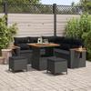 8-piece Garden Sofa Set with Black Poly Rattan Cushions, 3-piece Garden Dining Set 3363169
