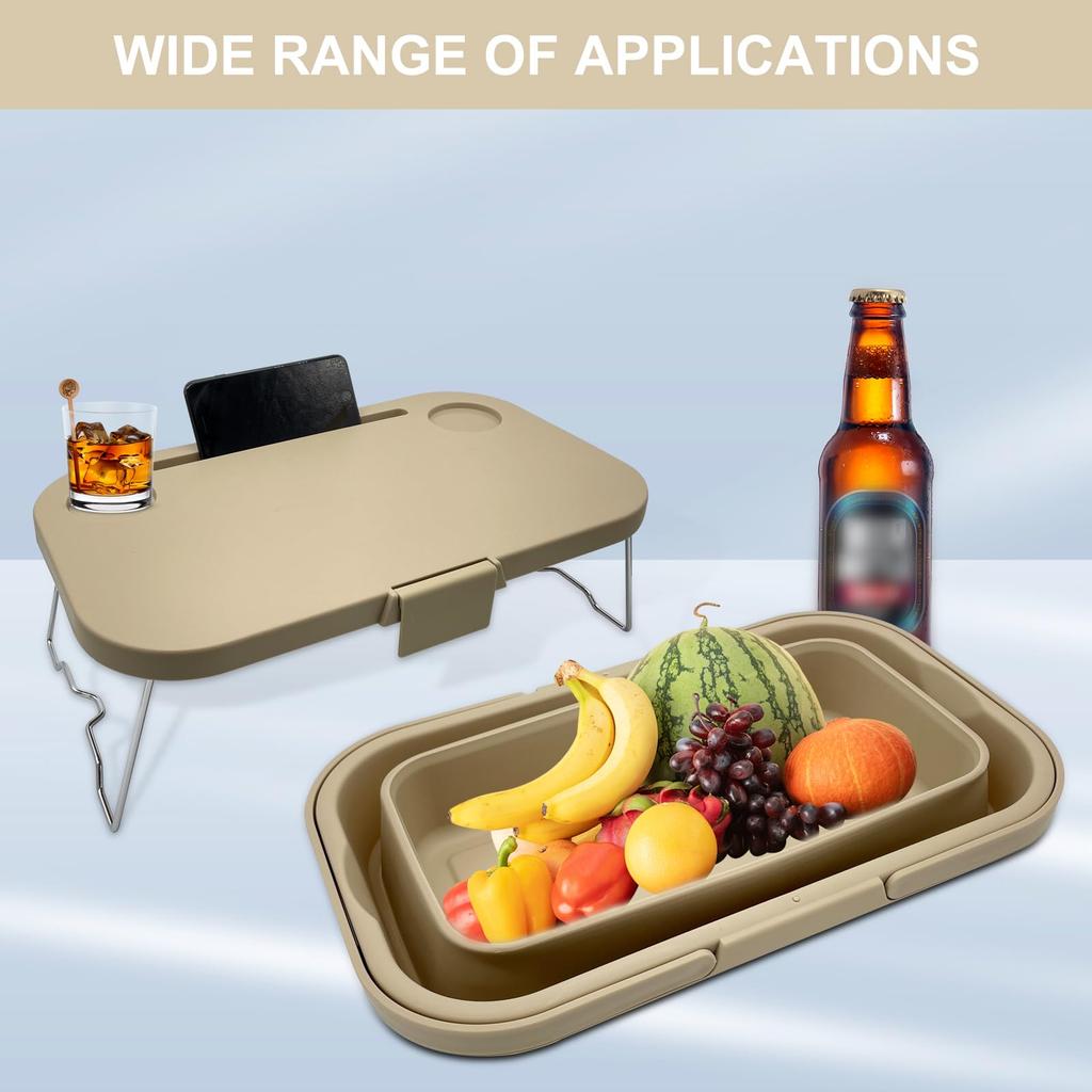 16L Foldable Camping Basket with Portable Table Durable Polypropylene Camping Storage Box Leak-Proof for Glamping, Beach