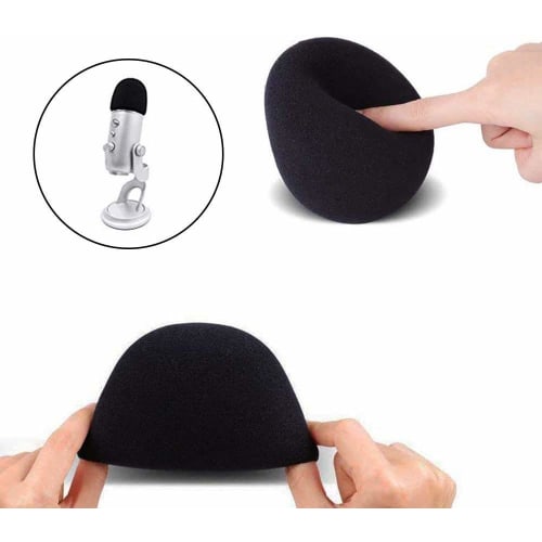 Microphone Sponge Windproof Cover for Blue Yeti/Blue Yeti Pro, Noise Reduction, Black, 1 Piece