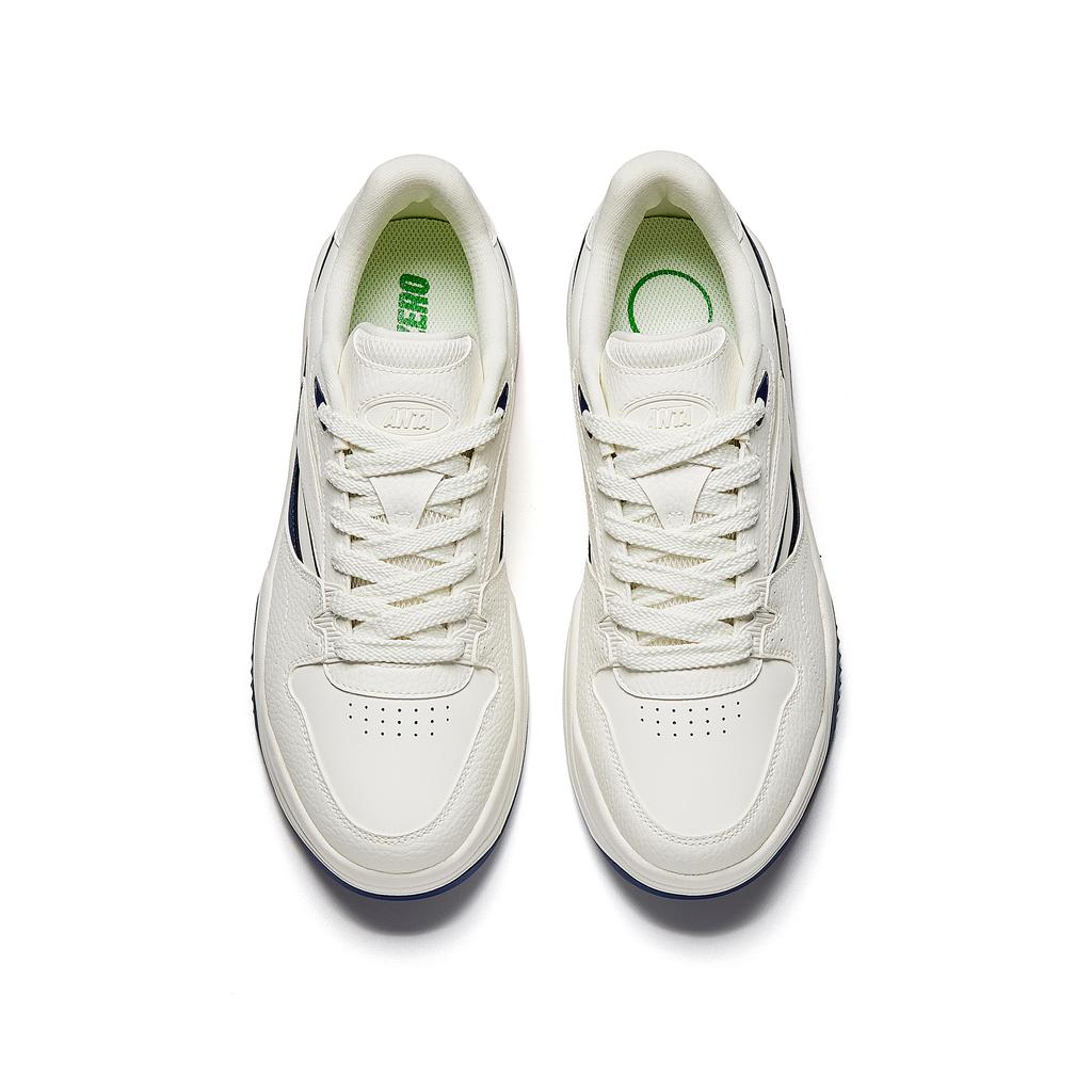 Anta Wave Shoes Versatile Casual Height Increasing Wear Resistant Lightweight Non-Slip Low-Top Skate Shoes Men Sneakers White Red Blue 912518005-1