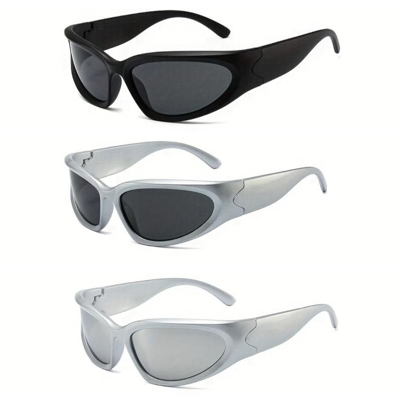 

3 шт. унисекс спортивные очки Y2K стильная и футуристичная ПК оправа и линзы подходят для активного отдыха