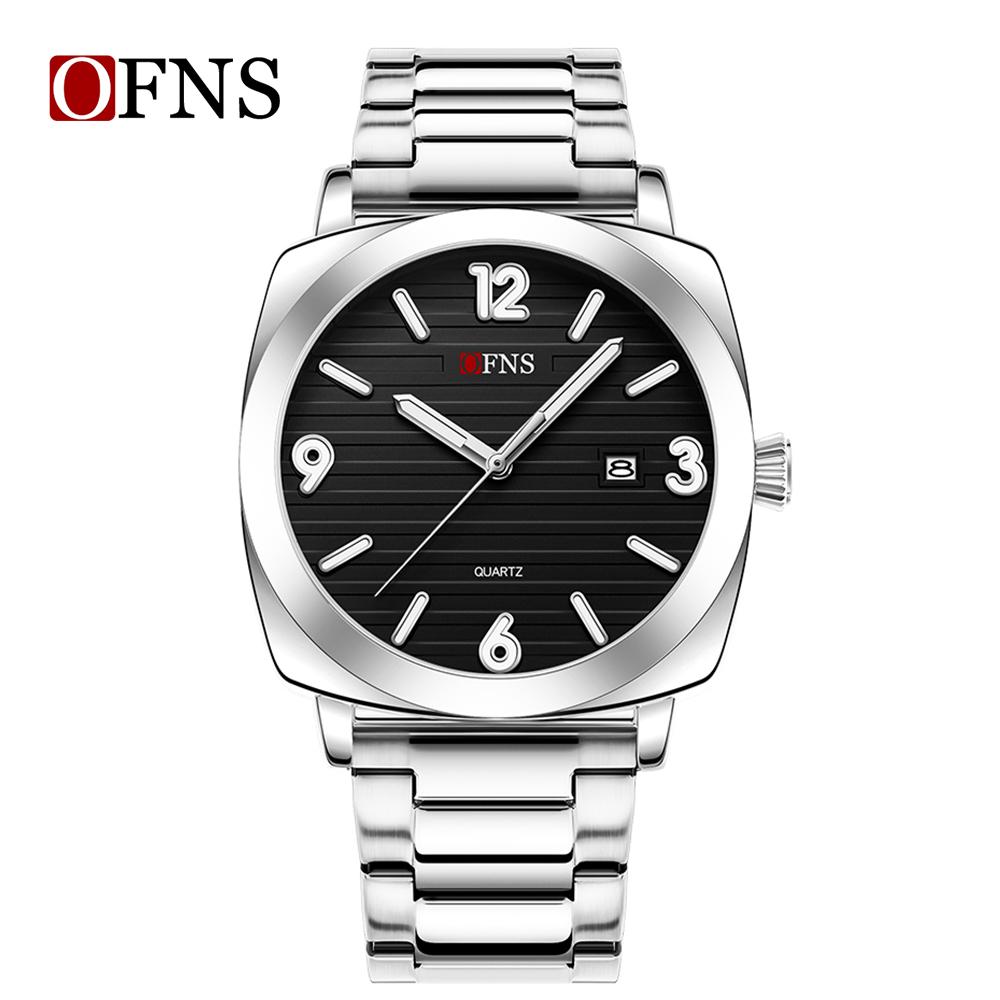 OFNS Fashionable Thin Men's Quartz Watch Waterproof Night Light Single Calendar Simple Ccasual Men's Quartz Watch
