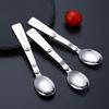 304 Stainless Steel Folding Spoon Outdoor Portable Three Fold Spoon Fork Travel Folding Spoon Portable Travel Tableware Kitchen