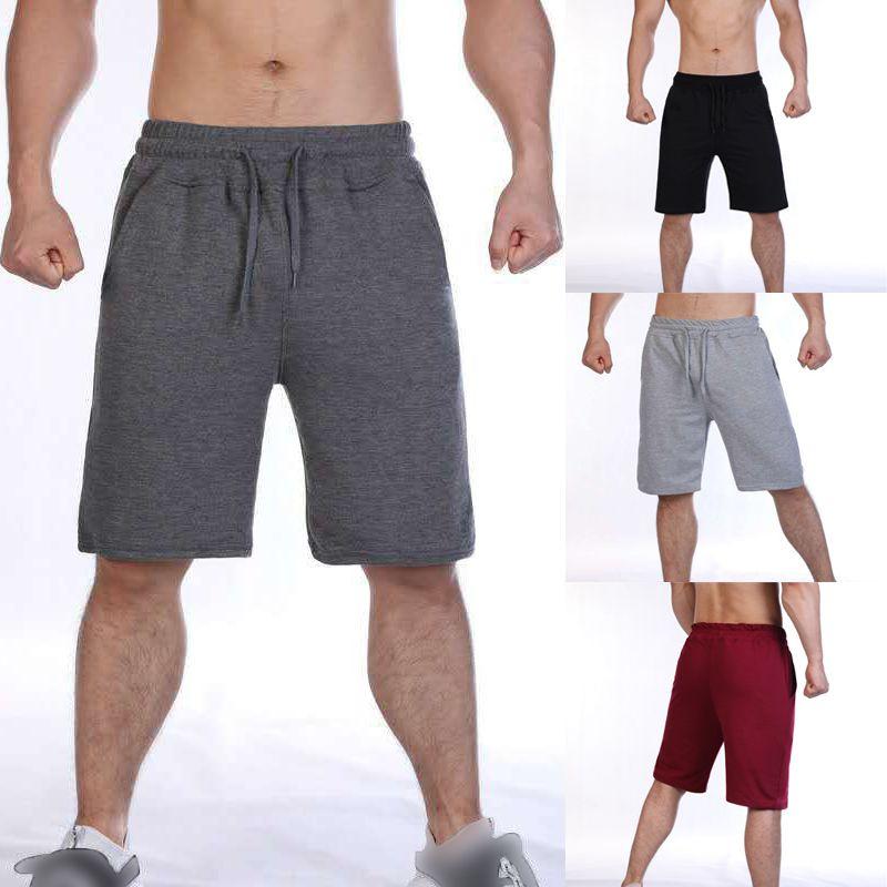 Soft Casual Drawstring Mens Shorts Plain Athletic Running Training Bottoms