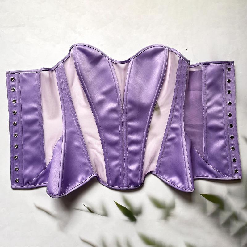 Sexy European American Ins Style Cat Ear Shaping Mesh Satin Bustier Top