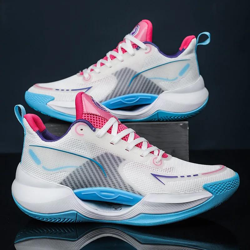 Mode Herren Basketballschuhe Sportlich Athletisch Männlich Original Rutschfest Student Outdoor Atmungsaktive Sneakers Feldtraining Basketballschuhe