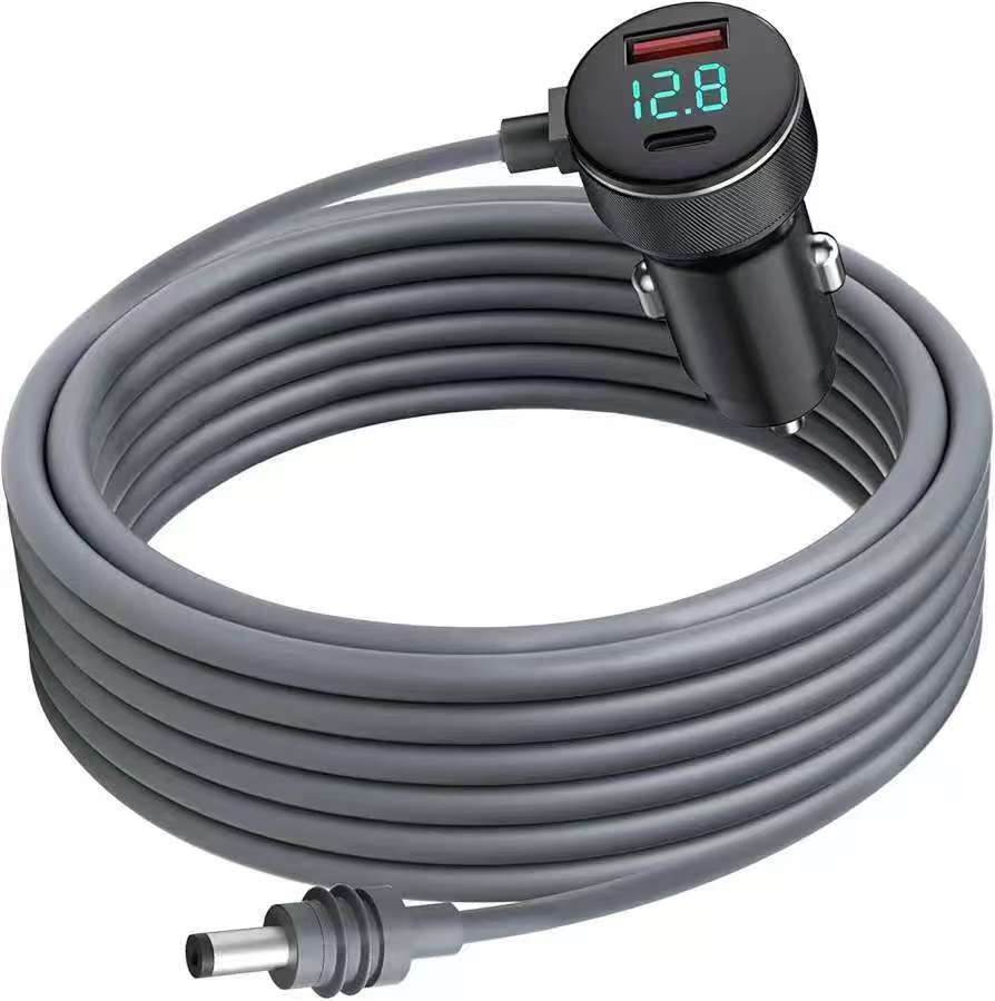 Pro nabíječku Starlink USB Type C Zapalovač do auta Nabíječka do auta 12V-24V Vozidla 2M Digitální voltmetr Vodotěsný prodlužovací kabel